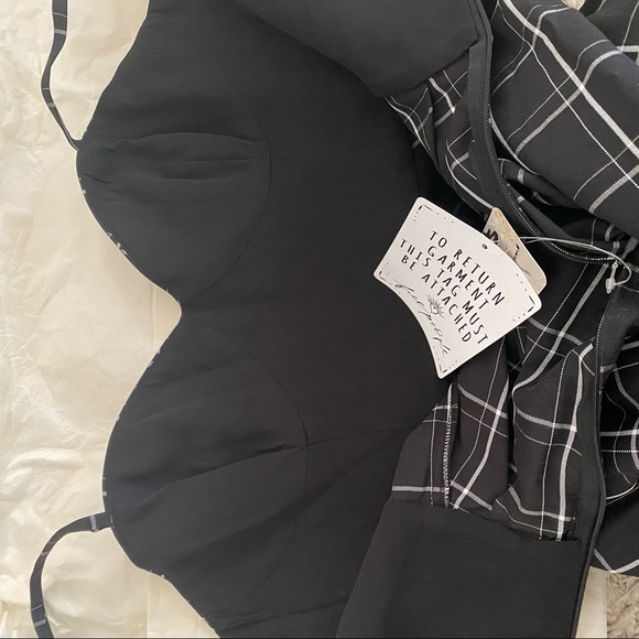 Fame And Partners Plaid Maxi Bustier Dress - Picture 8 of 8
